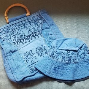 Boho Beach Tote and Bucket Hat Set